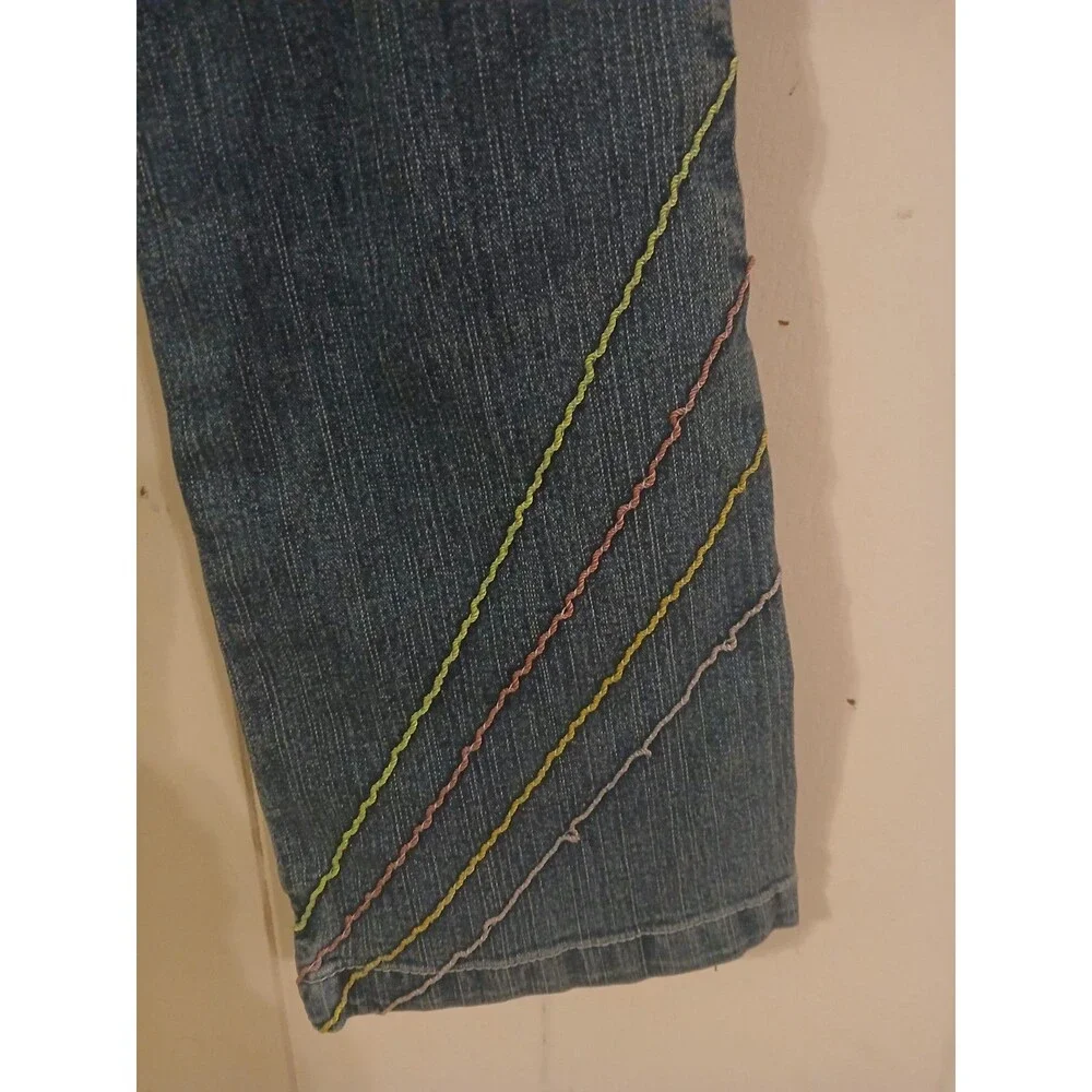 S.W.A.K. Girls Jeans Size 8 Heart Pockets Embroidered Retro Y2K - Picture 7 of 10